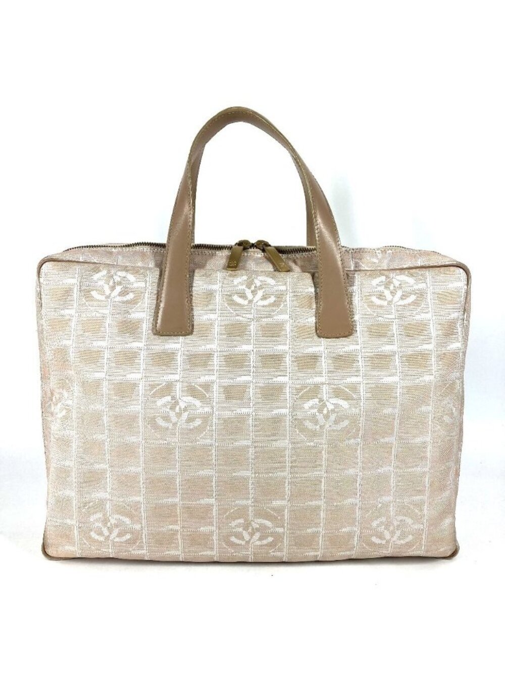 Chanel Handbag Business Bag Nylon Leather Beige